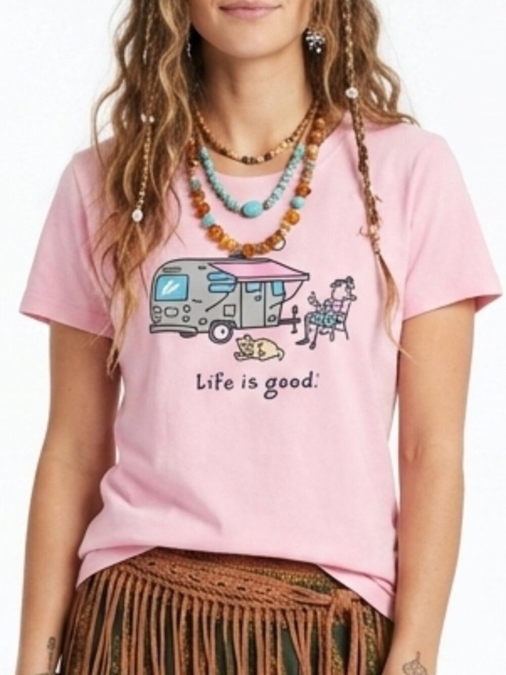 LIFE IS GOOD: CAMPING CRUSHER T SHIRT